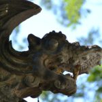 Drachenkopf an einem Tempel in Peking